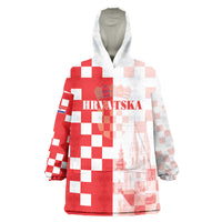 Personalized Croatia Hrvatska Wearable Blanket Hoodie National Day 2026 Red Version
