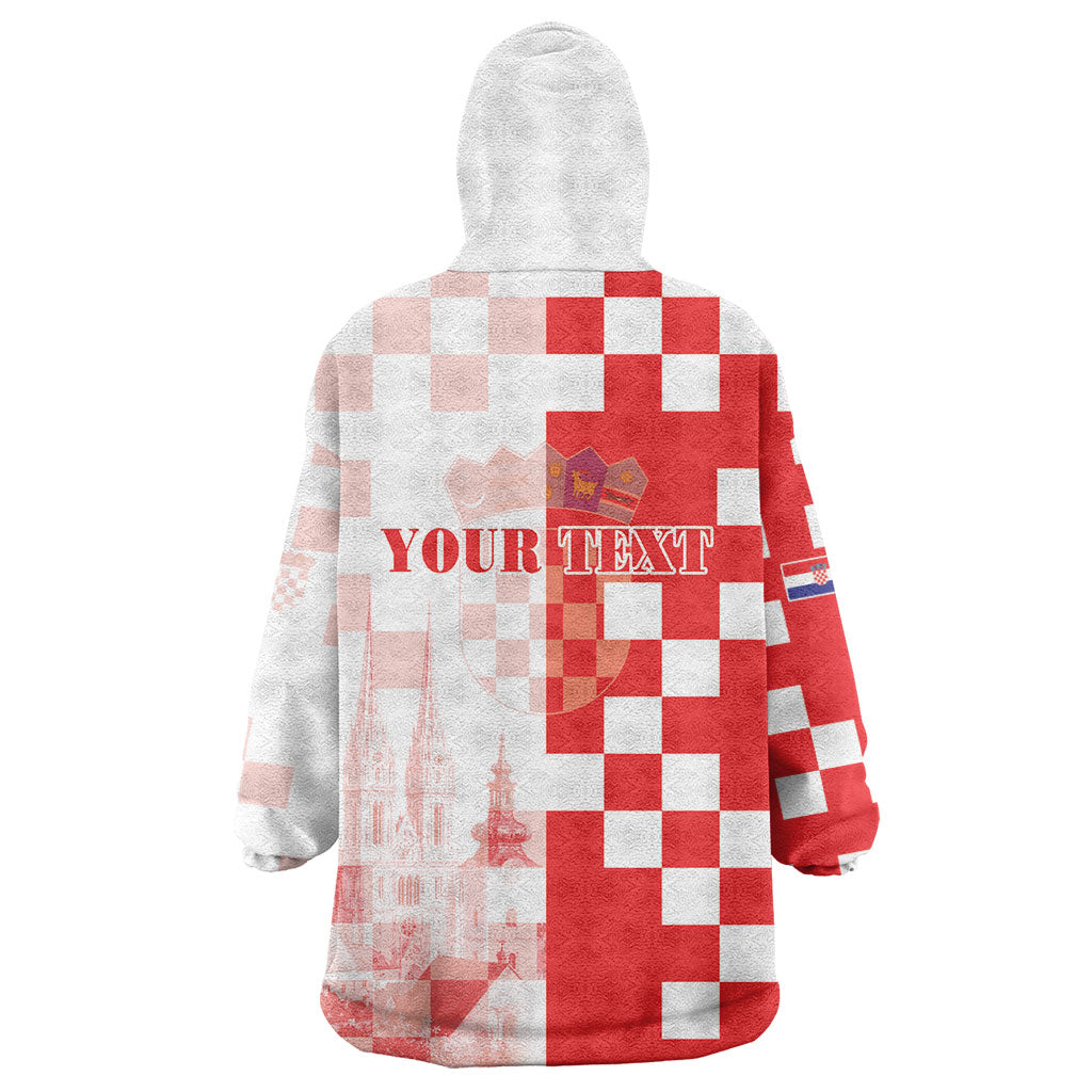 Personalized Croatia Hrvatska Wearable Blanket Hoodie National Day 2026 Red Version