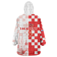 Personalized Croatia Hrvatska Wearable Blanket Hoodie National Day 2026 Red Version