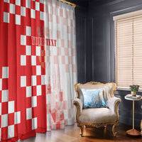 Personalized Croatia Hrvatska Window Curtain National Day 2026 Red Version