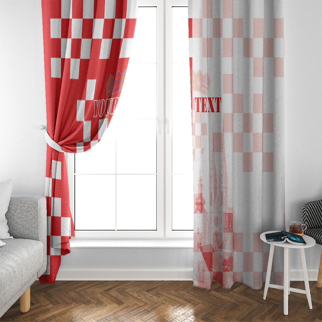 Personalized Croatia Hrvatska Window Curtain National Day 2026 Red Version