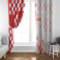 Personalized Croatia Hrvatska Window Curtain National Day 2026 Red Version