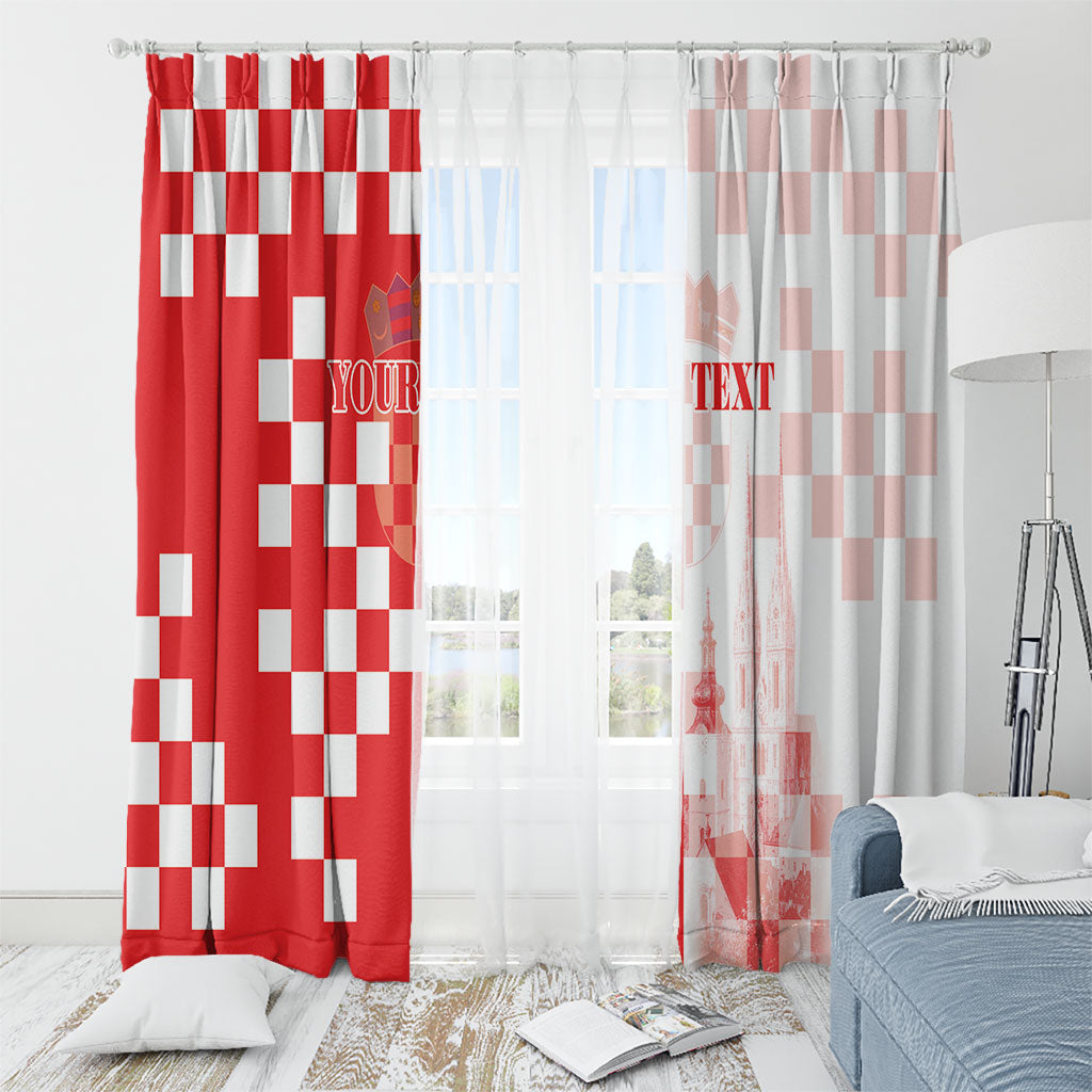 Personalized Croatia Hrvatska Window Curtain National Day 2026 Red Version