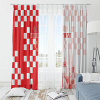 Personalized Croatia Hrvatska Window Curtain National Day 2026 Red Version