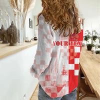 Personalized Croatia Hrvatska Women Casual Shirt National Day 2026 Red Version