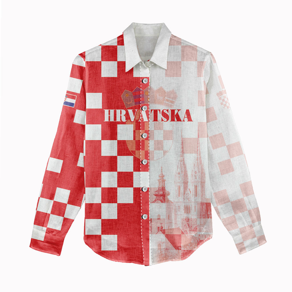 Personalized Croatia Hrvatska Women Casual Shirt National Day 2026 Red Version