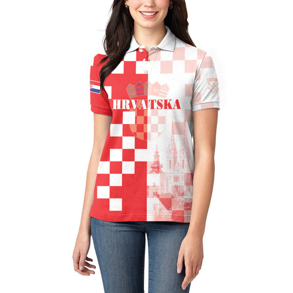 Personalized Croatia Hrvatska Women Polo Shirt National Day 2026 Red Version