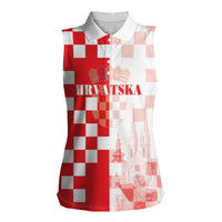 Personalized Croatia Hrvatska Women Sleeveless Polo Shirt National Day 2026 Red Version