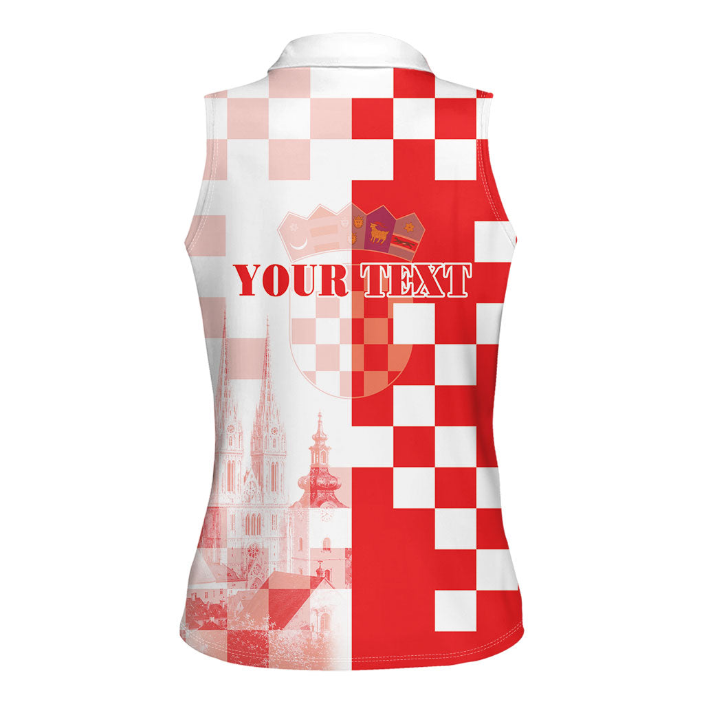 Personalized Croatia Hrvatska Women Sleeveless Polo Shirt National Day 2026 Red Version