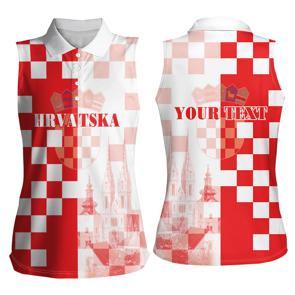 Personalized Croatia Hrvatska Women Sleeveless Polo Shirt National Day 2026 Red Version