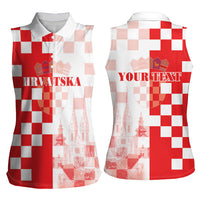 Personalized Croatia Hrvatska Women Sleeveless Polo Shirt National Day 2026 Red Version