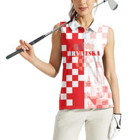 Personalized Croatia Hrvatska Women Sleeveless Polo Shirt National Day 2026 Red Version