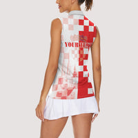 Personalized Croatia Hrvatska Women Sleeveless Polo Shirt National Day 2026 Red Version