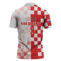 Personalized Croatia Hrvatska Zipper Polo Shirt National Day 2026 Red Version