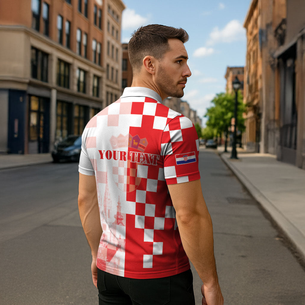 Personalized Croatia Hrvatska Zipper Polo Shirt National Day 2026 Red Version