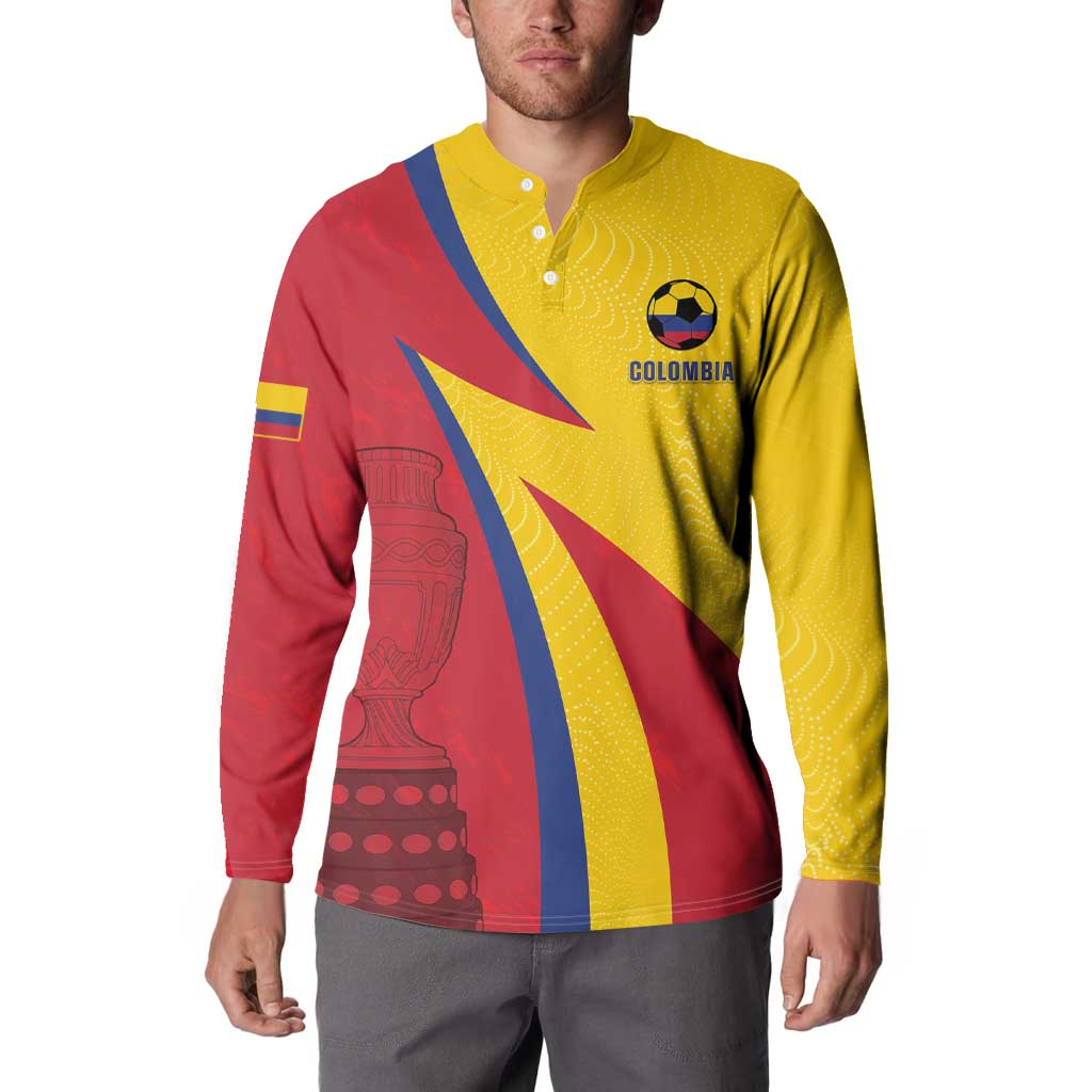 Custom Colombia 2024 Football Button Sweatshirt Go Champions Los Cafeteros LT05 - Wonder Print Shop