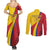 Custom Colombia 2024 Football Couples Matching Summer Maxi Dress and Long Sleeve Button Shirt Go Champions Los Cafeteros LT05 - Wonder Print Shop