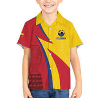 Custom Colombia 2024 Football Family Matching Short Sleeve Bodycon Dress and Hawaiian Shirt Go Champions Los Cafeteros LT05 - Wonder Print Shop