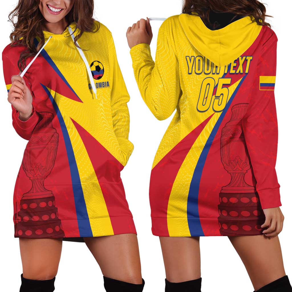 Custom Colombia 2024 Football Hoodie Dress Go Champions Los Cafeteros LT05 - Wonder Print Shop