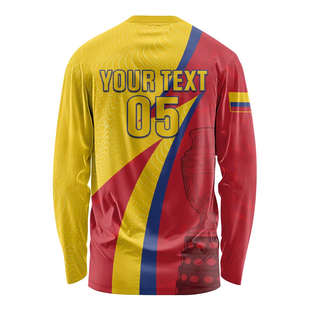 Custom Colombia 2024 Football Long Sleeve Shirt Go Champions Los Cafeteros LT05 - Wonder Print Shop