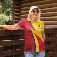 Custom Colombia 2024 Football Women Polo Shirt Go Champions Los Cafeteros LT05 - Wonder Print Shop