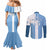 Custom Argentina 2024 Football Couples Matching Mermaid Dress and Long Sleeve Button Shirt Sport Style