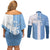 Custom Argentina 2024 Football Couples Matching Off Shoulder Short Dress and Long Sleeve Button Shirt Sport Style LT05 - Wonder Print Shop