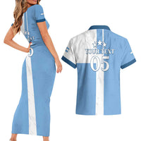 Custom Argentina 2024 Football Couples Matching Short Sleeve Bodycon Dress and Hawaiian Shirt Sport Style LT05 - Wonder Print Shop