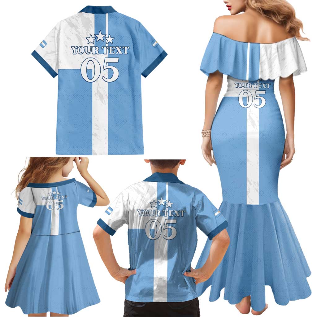 Custom Argentina 2024 Football Family Matching Mermaid Dress and Hawaiian Shirt Sport Style LT05 - Wonder Print Shop