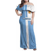 Custom Argentina 2024 Football Family Matching Off Shoulder Maxi Dress and Hawaiian Shirt Sport Style LT05 - Wonder Print Shop