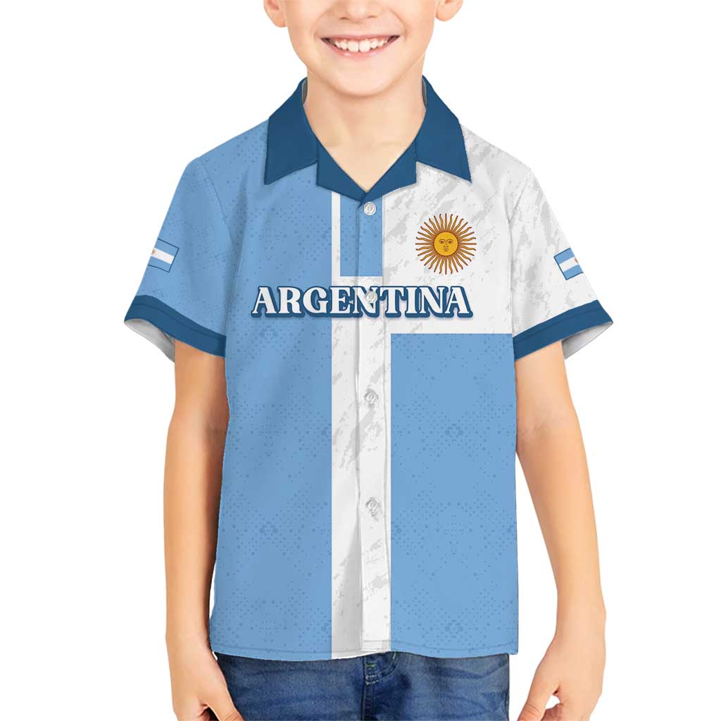 Custom Argentina 2024 Football Family Matching Off Shoulder Maxi Dress and Hawaiian Shirt Sport Style LT05 - Wonder Print Shop