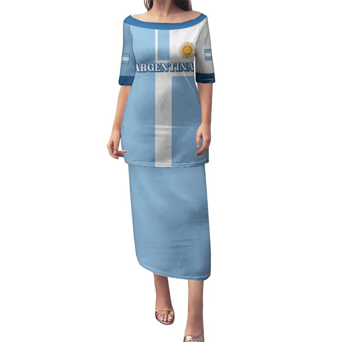 Custom Argentina 2024 Football Family Matching Puletasi and Hawaiian Shirt Sport Style LT05 - Wonder Print Shop
