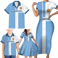 Custom Argentina 2024 Football Family Matching Short Sleeve Bodycon Dress and Hawaiian Shirt Sport Style LT05 - Wonder Print Shop