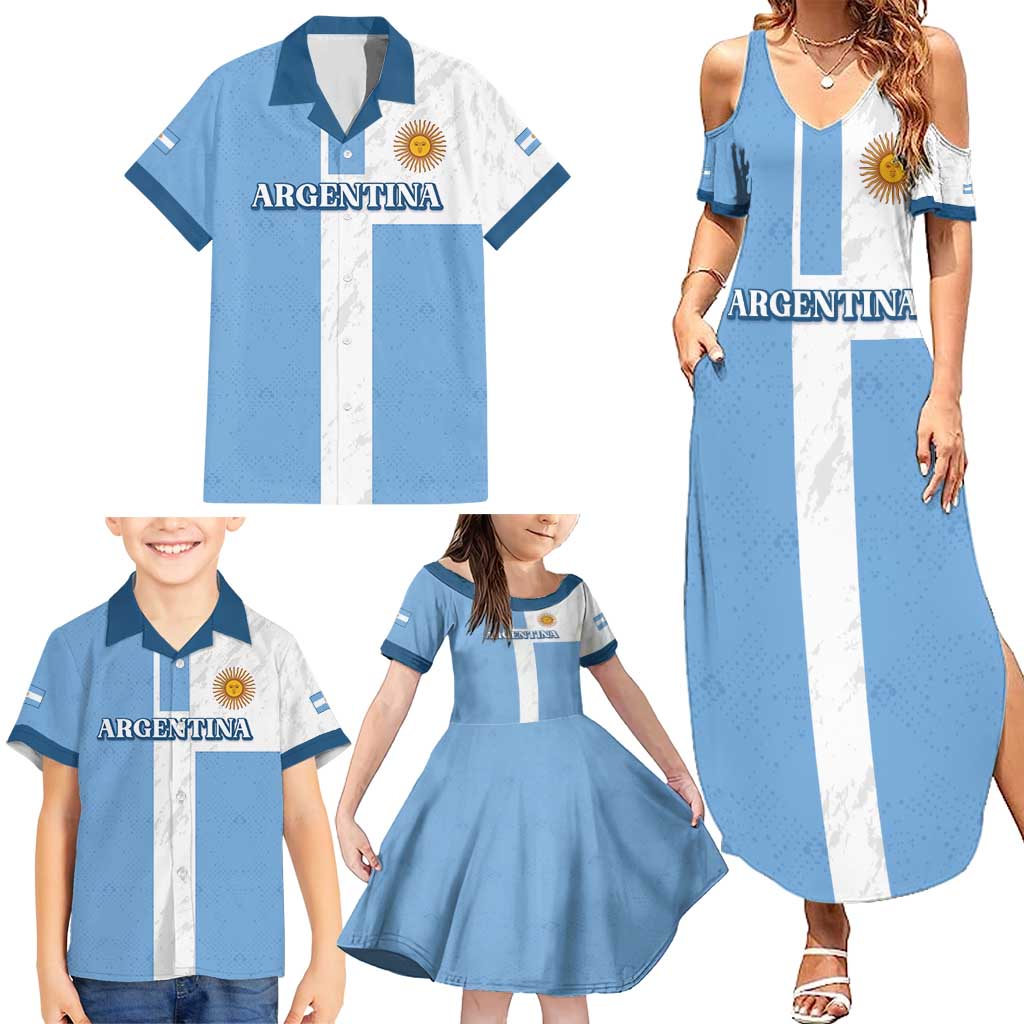 Custom Argentina 2024 Football Family Matching Summer Maxi Dress and Hawaiian Shirt Sport Style LT05 - Wonder Print Shop