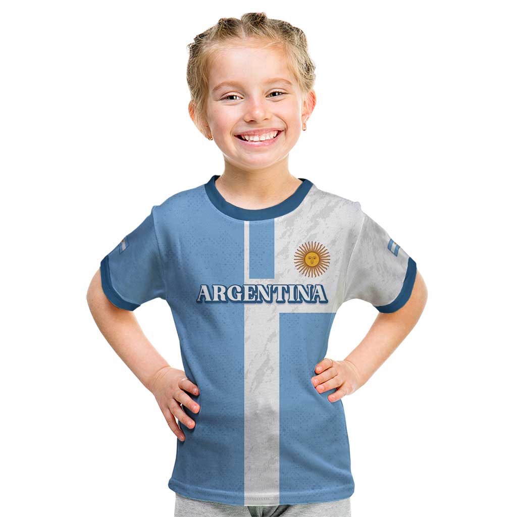 Custom Argentina 2024 Football Kid T Shirt Sport Style LT05 - Wonder Print Shop