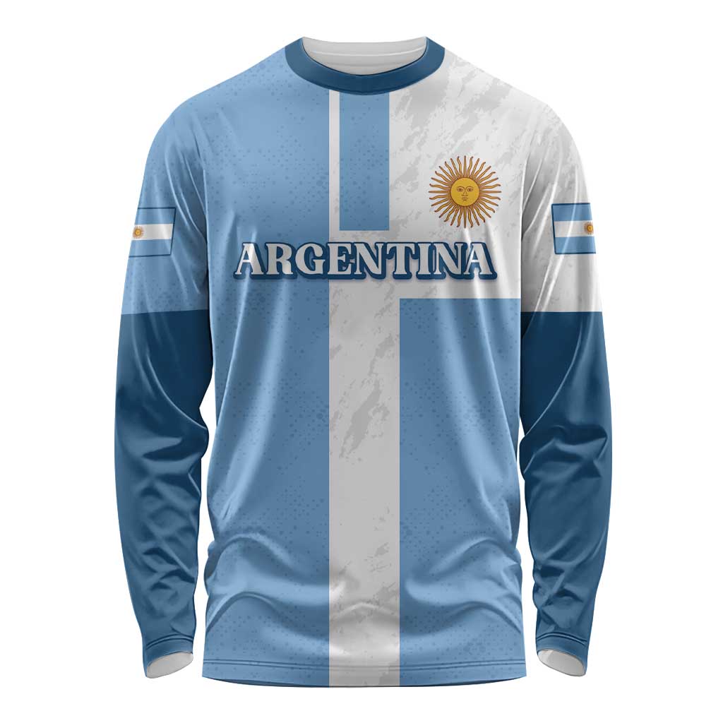 Custom Argentina 2024 Football Long Sleeve Shirt Sport Style LT05 - Wonder Print Shop