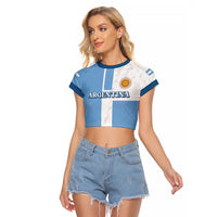 Custom Argentina 2024 Football Raglan Cropped T Shirt Sport Style LT05 - Wonder Print Shop