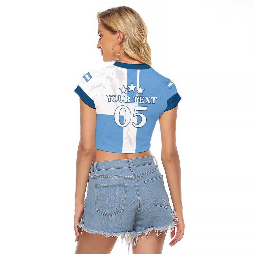 Custom Argentina 2024 Football Raglan Cropped T Shirt Sport Style LT05 - Wonder Print Shop