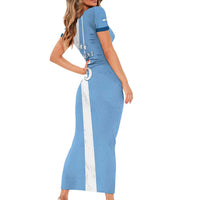 Custom Argentina 2024 Football Short Sleeve Bodycon Dress Sport Style LT05 - Wonder Print Shop
