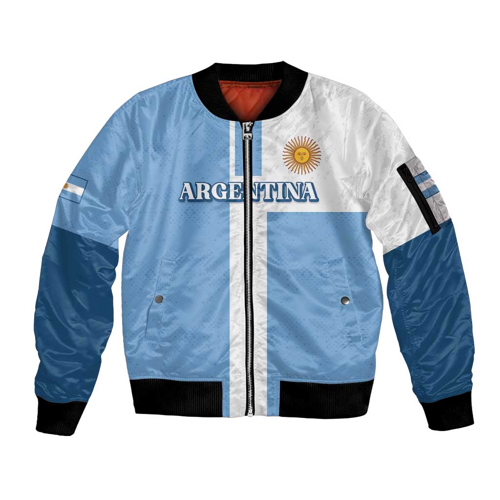Custom Argentina 2024 Football Sleeve Zip Bomber Jacket Sport Style LT05 - Wonder Print Shop