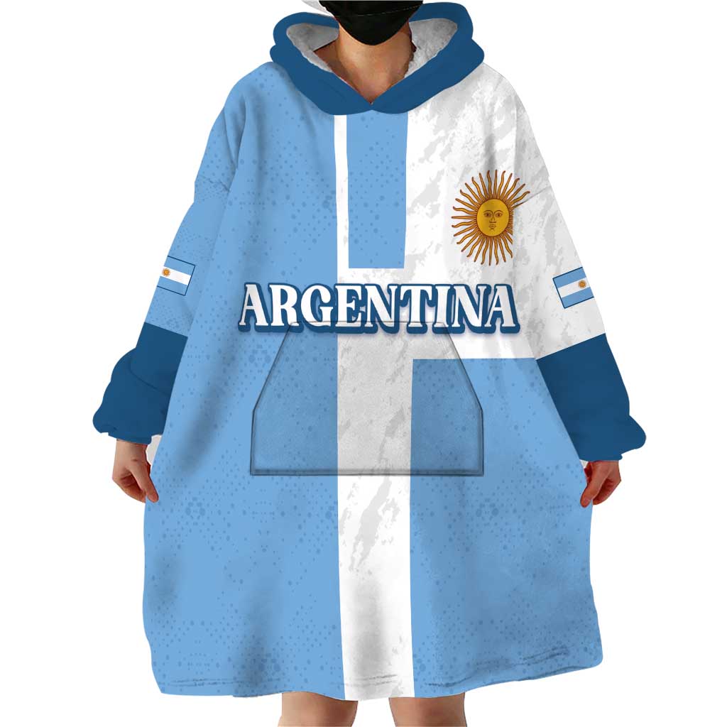 Custom Argentina 2024 Football Wearable Blanket Hoodie Sport Style LT05 - Wonder Print Shop