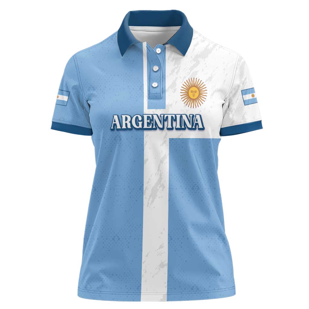 Custom Argentina 2024 Football Women Polo Shirt Sport Style LT05 - Wonder Print Shop
