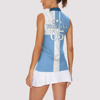 Custom Argentina 2024 Football Women Sleeveless Polo Shirt Sport Style LT05 - Wonder Print Shop