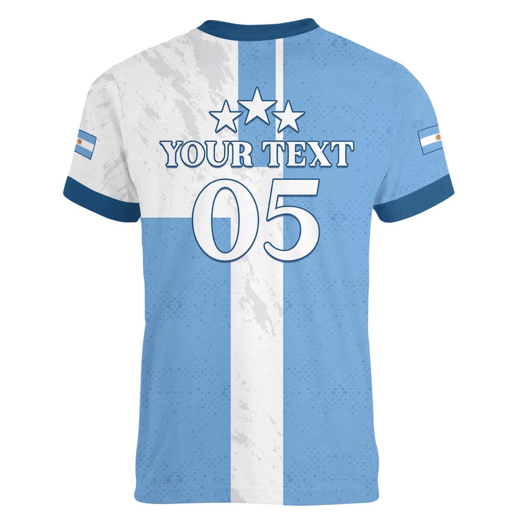 Custom Argentina 2024 Football Women V-Neck T-Shirt Sport Style LT05 - Wonder Print Shop