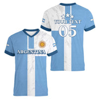 Custom Argentina 2024 Football Women V-Neck T-Shirt Sport Style LT05 - Wonder Print Shop
