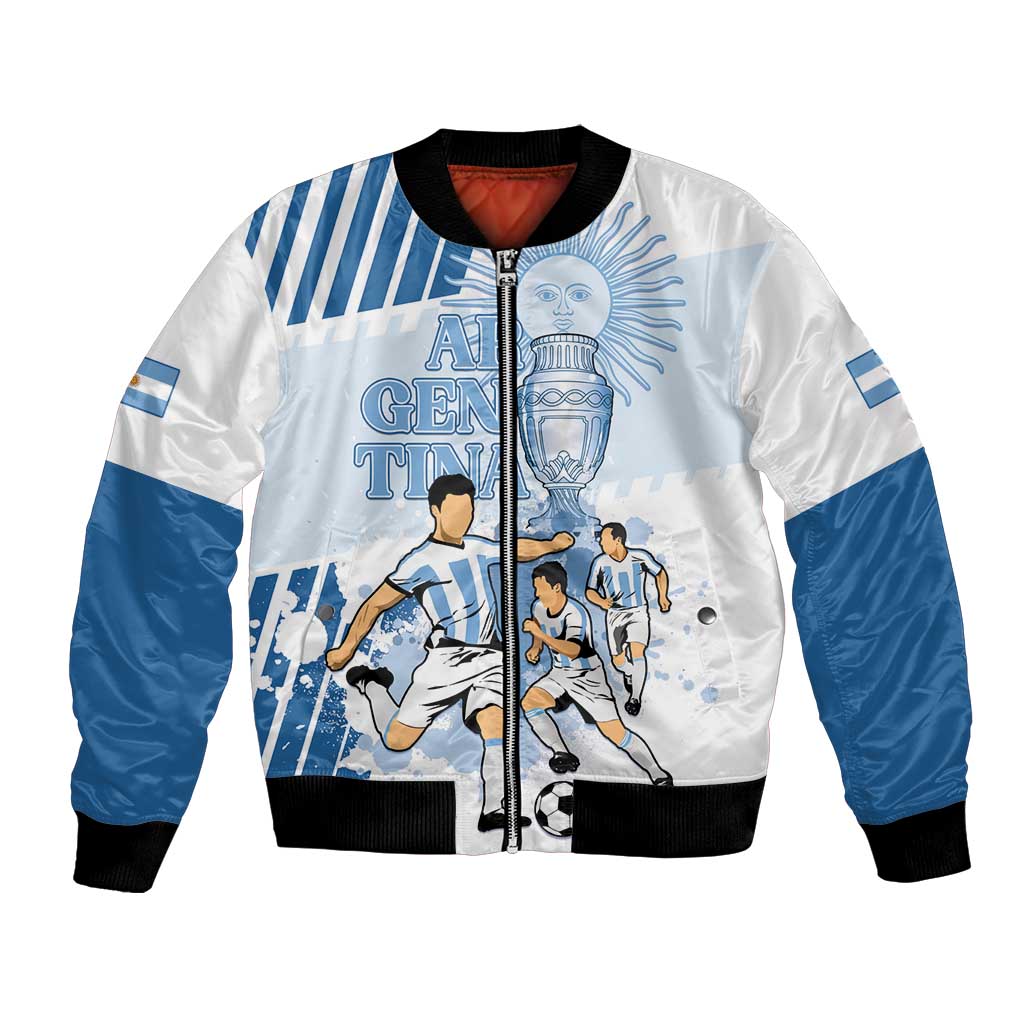 Custom Argentina 2024 Football Bomber Jacket Go Champions La Albiceleste LT05 - Wonder Print Shop