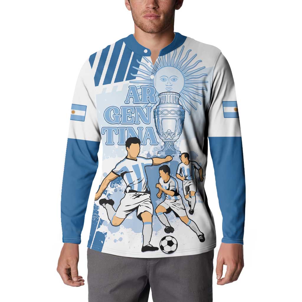 Custom Argentina 2024 Football Button Sweatshirt Go Champions La Albiceleste LT05 - Wonder Print Shop