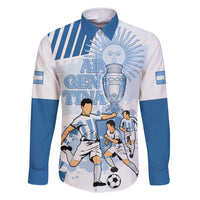 Custom Argentina 2024 Football Family Matching Off Shoulder Maxi Dress and Hawaiian Shirt Go Champions La Albiceleste LT05 - Wonder Print Shop