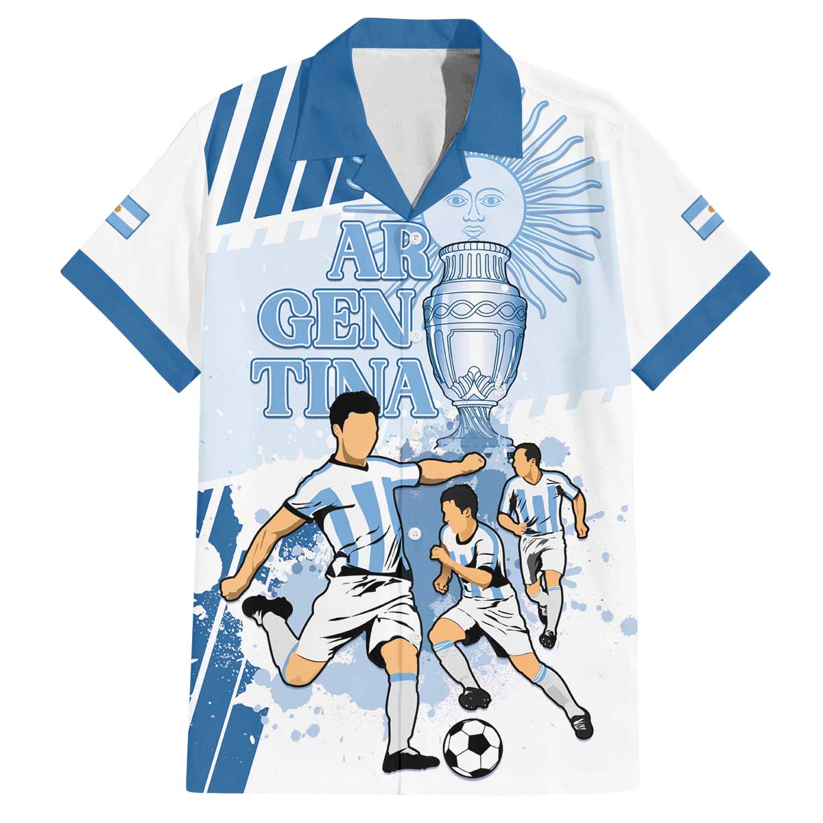 Custom Argentina 2024 Football Family Matching Puletasi and Hawaiian Shirt Go Champions La Albiceleste LT05 - Wonder Print Shop