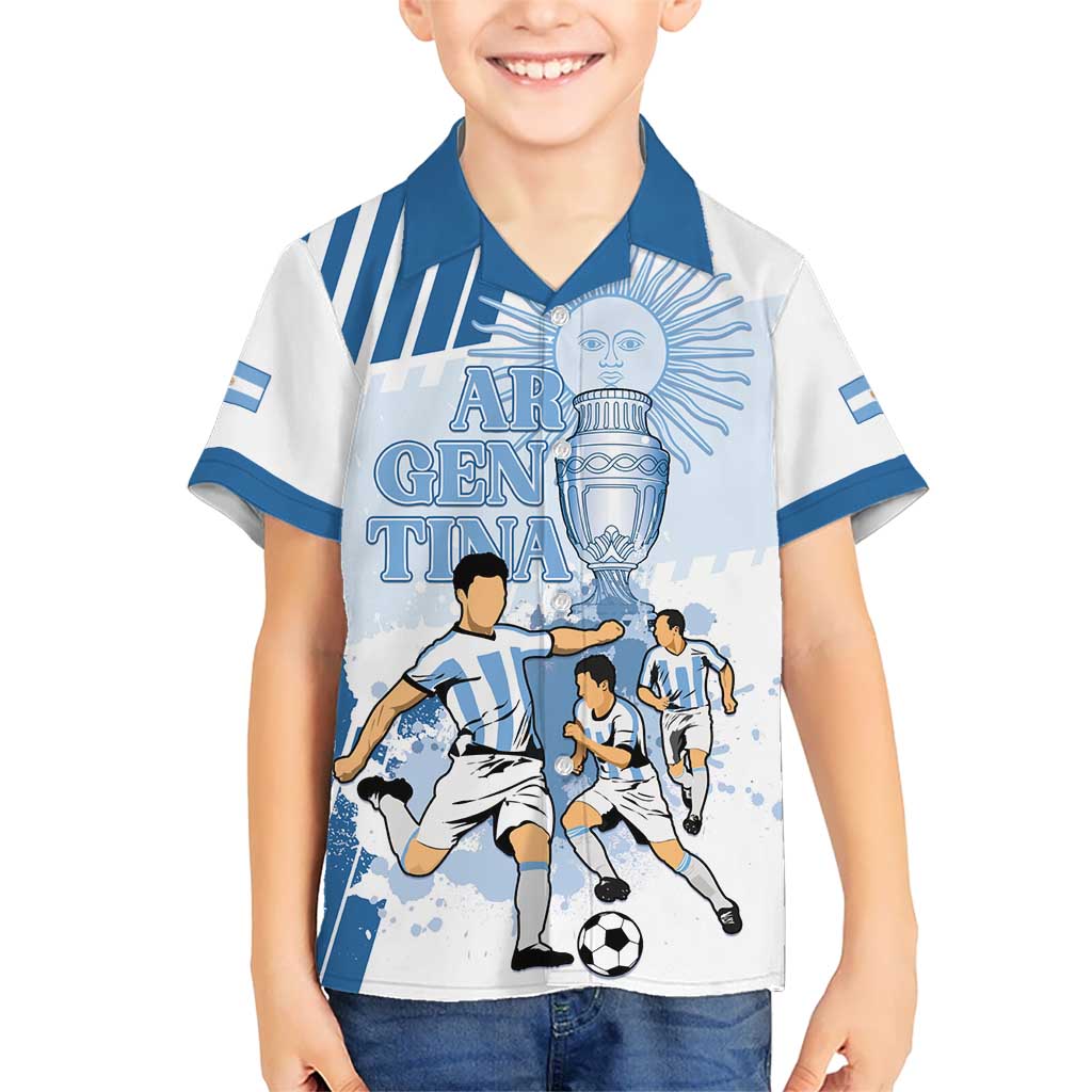 Custom Argentina 2024 Football Kid Hawaiian Shirt Go Champions La Albiceleste LT05 - Wonder Print Shop